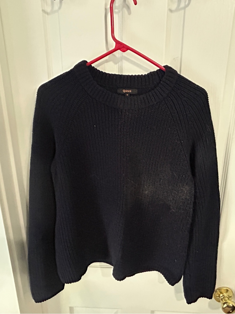 Quince Women's Black Ribbed Crewneck Sweater